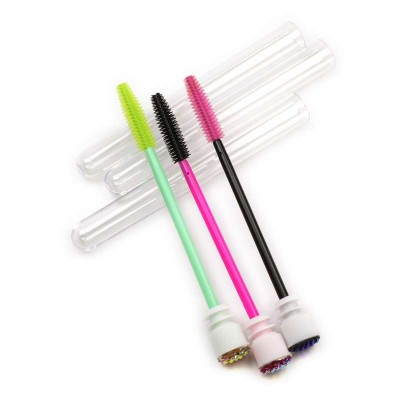 Mask Makeup Brush Retractable Wands With Plastic Tube Silicone Eyelash Mascara