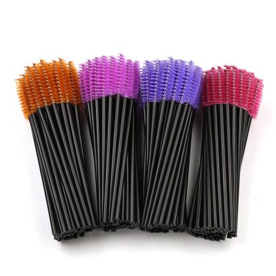 Hollow Synthetic Hair Brush Eyelash Extension Plastic Handle Disposable Mascara Wands