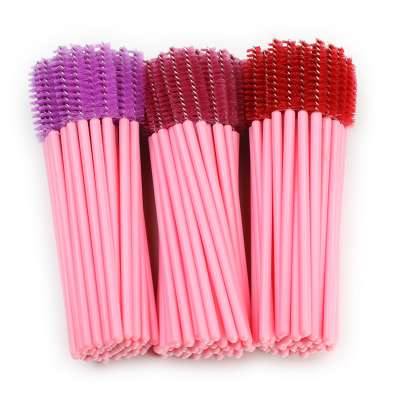 Personalized Solid Cosmetics Eyelash Brush Spoolie Plastic Disposable Mascara Wands